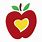 Teacher Apple Heart Clip Art