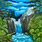 Waterfall Landscape Painting