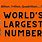 What's the Biggest Number in the World