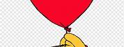 Winnie the Pooh and Balloon Image with Heart Shape