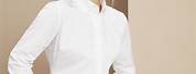 Women's Black Shirt White Collar