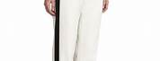 Women's White Pants with Side Stripe