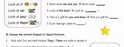 Worksheet On Subject and Object Pronouns