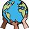 World with Hands Clip Art