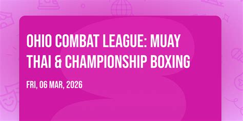 Ohio Combat League: Muay Thai & Championship Boxing, The Event Center ...