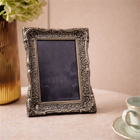Photo Frame | Aluminium | Grey Color | Vintage Finishing | Table Decor ...