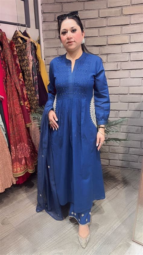 Koshki Indigo Anarkali Designer Suit – Nancy Khatri