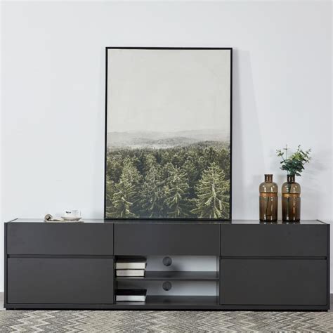 PEARLEX Dark Grey Wood Effect TV Stand – Emilios Eliades