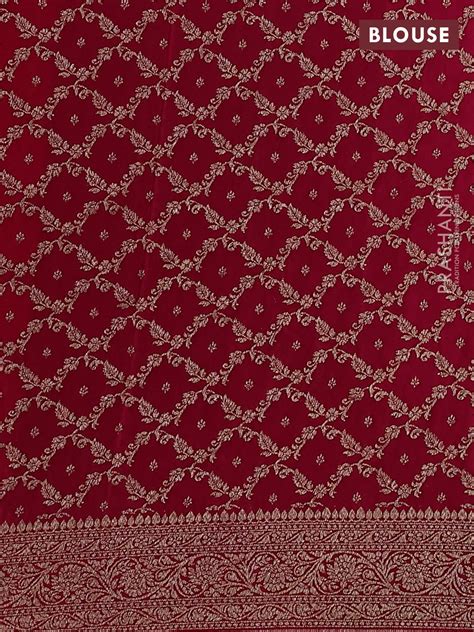 Banarasi crepe partly saree orange and pink with woven buttas and wove ...