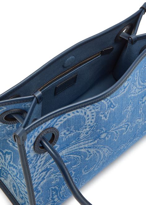 ETRO Shopping jacquard leather and denim tote bag | Harvey Nichols