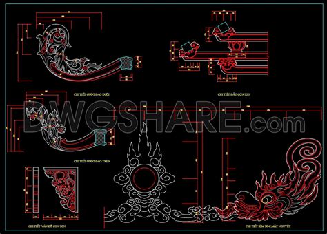 40. Traditional Temple Gate CAD Drawing with Decorative Details - Free ...