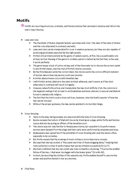 Literary Devices in Shakespeare's The Merchant of Venice (ENG 101 ...