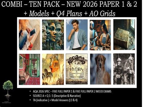 COMBI- TEN PACK | NEW AQA PAPER 1 & 2 | 2026 FULL MOCKS | MODELS | AO ...