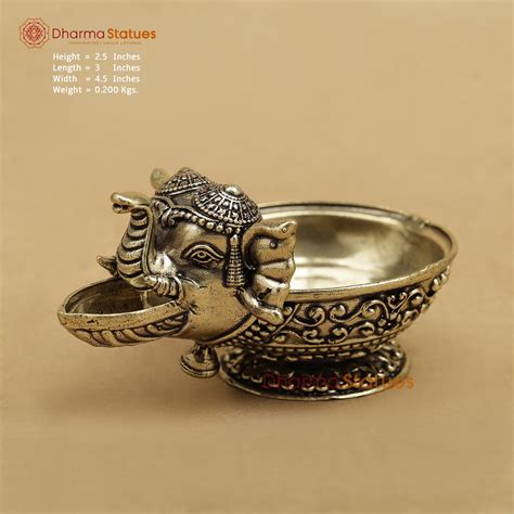 Brass Elephant Diya fine 4.5” – Dharma Statues