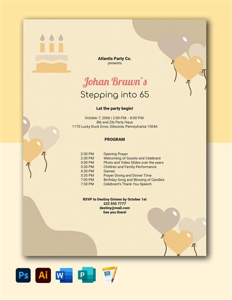 Birthday Party Program Sample Template | Template Samples