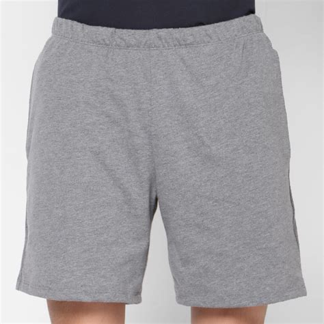 Men's Short Straight-Cut Cotton Fitness Shorts 100 With Key Pocket - G ...