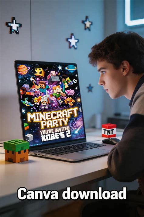 Editable Minecraft Invitation, Minecraft Birthday Invitation, Printable ...