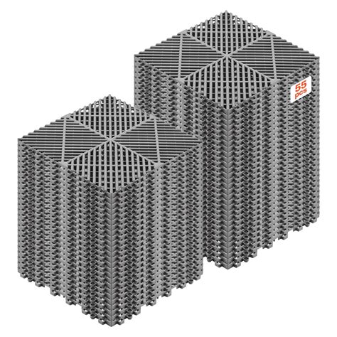 VEVOR Interlocking Drainage Mats 310×310 mm, Non-Slip PP Garage ...