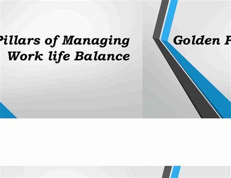 Background Material - Golden Pillars of Managing Work life Balance ...