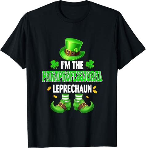 Amazon.com: Paraprofessional Leprechaun Patrick's Day Proud Irish Job T ...