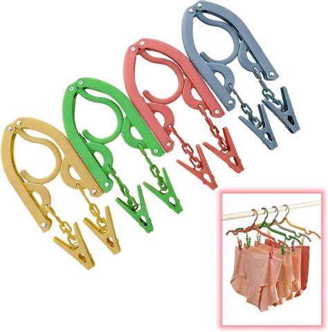 Foldable Hangers 4 Pack - Travel Hangers Collapsible Space Saving, Non ...