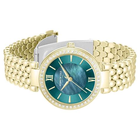 Buy Online Kenneth Cole Quartz Analog Green Mother of Pearl Dial Golden ...