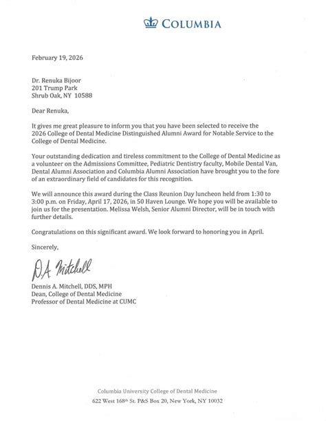 So honored to receive the Distinguished Alumni Award from Columbia ...