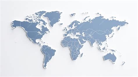 Mapa del mundo resaltado en azul en fondo blanco IA generativa | Foto ...