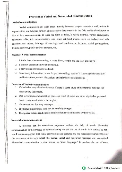 Practical 2: Verbal and Non-Verbal Communication Insights - Studocu