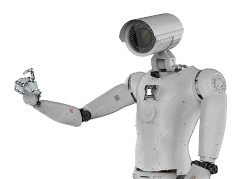 3d rendering robot security camera or cyborg cctv camera | Premium Photo