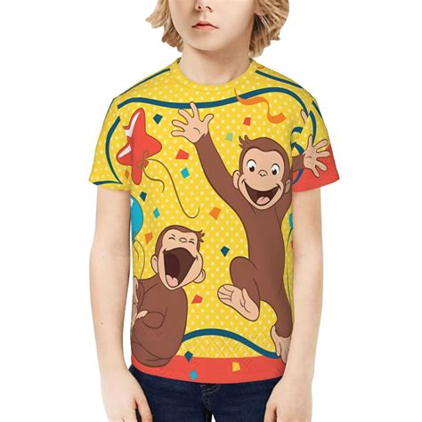 Curious George Kids T-Shirt 3d Printed Graphic T-Shirts Boys And Girls ...