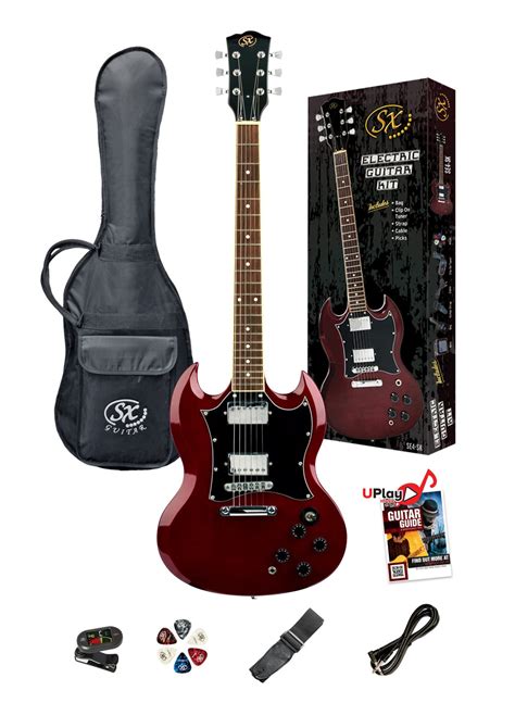 SX SG Style Electric Guitar Pack with Bag in Transparent Wine Red ...