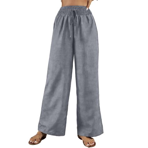 Byworldtasic Women's Teacher Outfits Casual Pants Trendy Flowy Wide Leg ...