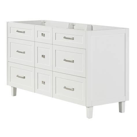 ARIEL Monroe 60-in White Bathroom Vanity Base Cabinet without Top in ...