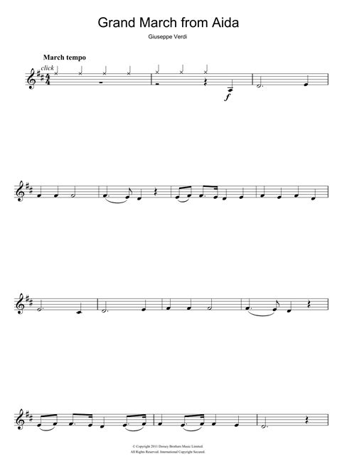 Grand March by Giuseppe Verdi (Download) » Sheet Music for Clarinet