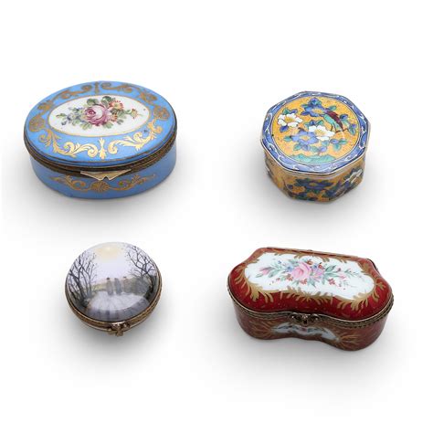 Imágenes para 4880783. Nueve cajas de rapé en porcelana europea y una caja de rapé en porcelana ...