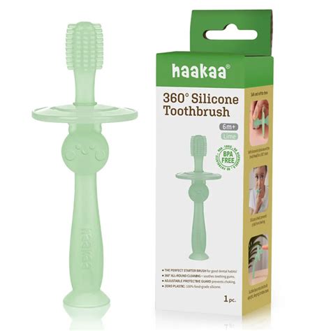 Haakaa 360° Silicone Toothbrush – Soft All-Round Bristles for Infant O ...