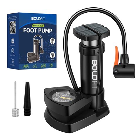 Boldfit Bicycle Pump with Pressure Gauge - High Pressure Foot Air Pump ...