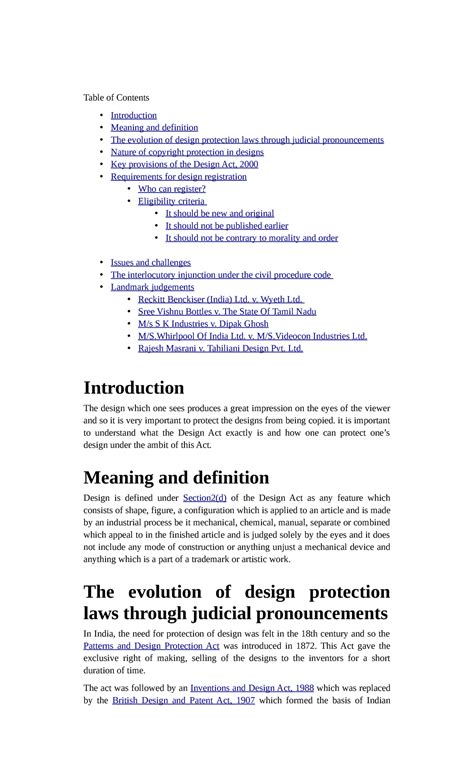 Design Act Notes: Understanding Design Protection Laws and Landmark ...