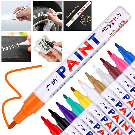 CCOCC 12Pcs Oil Based Paint PensWaterproof Non-Fading Permanent Paint ...
