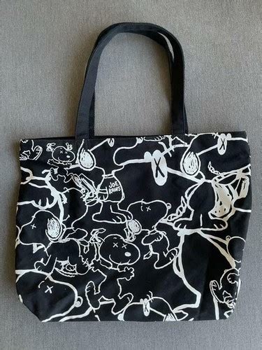 Uniqlo Kaws Collaboration Snoopy Canvas Black Tote Bag Peanuts Japan | eBay