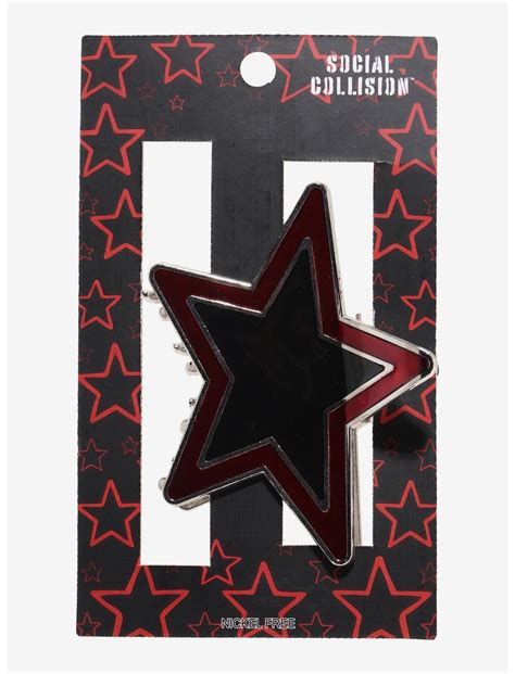 Social Collision Black & Red Star Claw Hair Clip | Hot Topic
