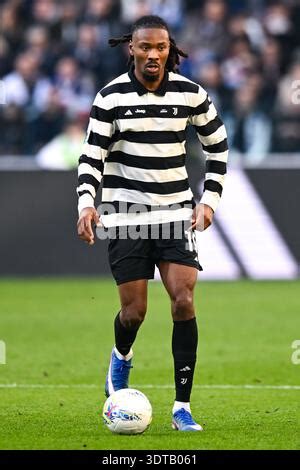 Turin, Italy. 21st, February 2026. Maximo Perrone (23) of Como seen ...