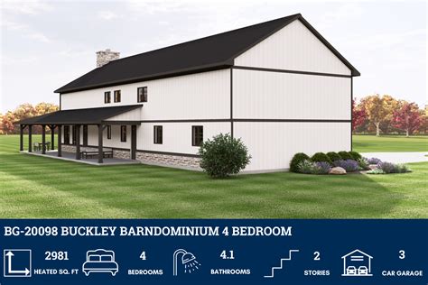 BG-20098 Buckley Barndominium House Plan – Barndominium Plans