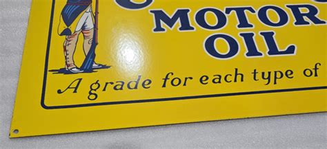 CONOCO MOTOR OIL PORCELAIN ENAMEL SIGN 28 X 17.5"INCHES DSP | eBay UK