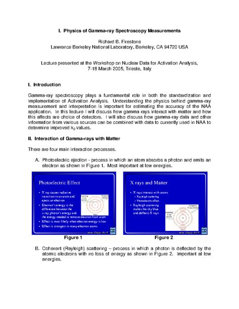 Physics 101: Lecture on Spectroscopy Measurements and NAA - Studocu
