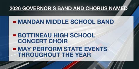 Mandan, Bottineau music groups named this year’s Governor’s Band and Chorus