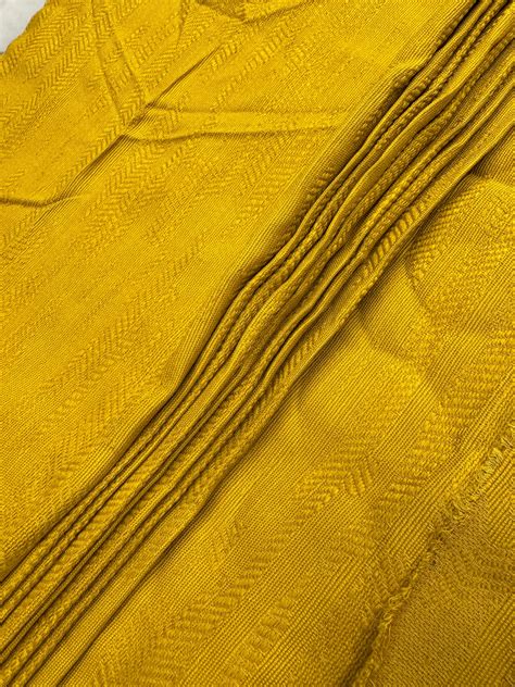 Buy Cotton Heavy Jacquard Mustard Yellow Self Work Soft Furnishing Fab ...