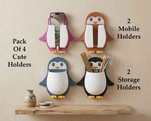 SHIVGAURI Pack of 4 Penguin Toothbrush Holder/Brush Stand/Pen Holder ...