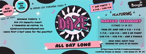 DAZE 001 - DAYTIME EVENT AT BOOGIE - UKG, DNB, JUNGLE. in Toronto ...